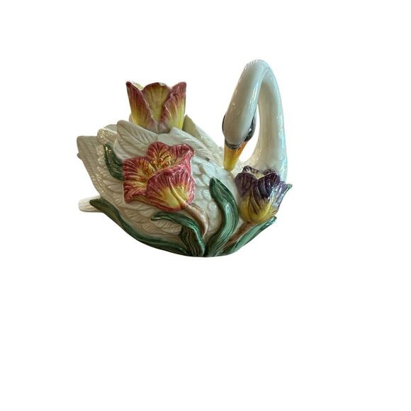 Vintage Fitz & Floyd Swan Tulip Candle Holder pair - Picture 5 of 10